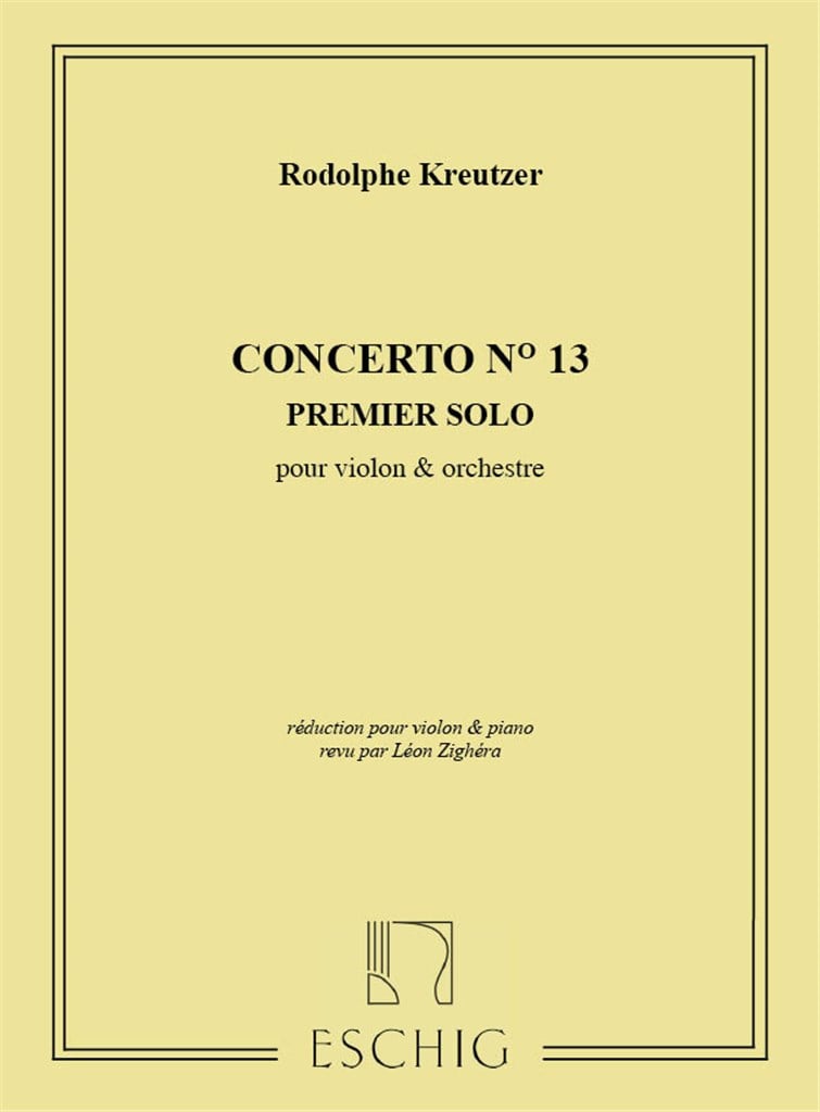 1Er Solo Du 13E Concerto, Reduction Pour Violon